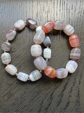 ( ONE )Botswana agate bracelet SIZE 7-7.5’